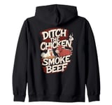 Barbeque Chicken BBQ Smoke Beef Funny Smoker Zip Hoodie