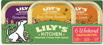 Lilys Kitchen Natural Adult Wet Dog Food Trays Weekend Favourites Mixed 6 x150