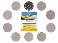 Abranet Lot de 1 disques abrasifs à maille Ø 150 mm de chaque grain 80, 100, 120, 150, 180, 220, 320, 400, 600 + support de protection - 10 pièces pour ponceuse excentrique de 150 mm