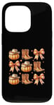 Coque pour iPhone 13 Pro Bottes citrouille Western Autumn Vibes Cozy Season Automne