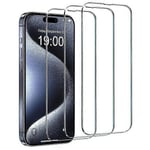 3 pakkaus iPhone 15 Prolle iPhone 15 näytönsuoja karkaistu lasi, särkymätön HD Clear Film Case näytönsuoja iPhone 15 Pro iPhone 15 Accesille