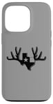 Coque pour iPhone 13 Pro Texas Buck Texas Flag Huge Buck Rack Black Texas Flag