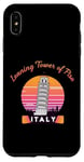 Coque pour iPhone XS Max Tour penchée de Pise Italie Souvenir Rétro Vintage Coucher de Soleil