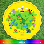 Aoforz-huilongfangzahuodian 170cm Kids Inflatable Water spray pad Round Water Splash Play Pool Playing Sprinkler Mat Yard Outdoor Fun Swimming Pools