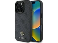 Guess Pu 4G Small Metal Logo Magsafe Apple Iphone 16 Pro Dėklas Telefonui Pilkos Spalvos