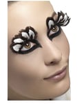 Feather Eyelashes Ladies White & Brown Fancy Dress Fake Lashes