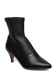 Henry Kole Emma Leather Black Shoes Boots Ankle Boot - Heel Svart [Color: BLACK ][Sex: Women ][Sizes: 36,37,38,39 ]