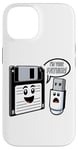 Coque pour iPhone 14 Disquette vers clé USB 90s 00s Ordinateur Drôle Geek Joke