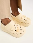 Crocs Womens ASOS Exclusive Mega Crush shellsnpearls clog in vanilla-Neutral - Cream - Size UK 9