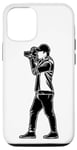 Coque pour iPhone 12/12 Pro Photographe Sketch Camera Guy Artiste photo