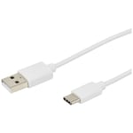 ERARD Cordon USB type C mâle / USB mâle 3A - 2 m - Blanc