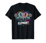 Funny elephant Lifting Weights Gym Workout Animal Fitness T-Shirt