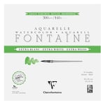 Clairefontaine 976086C Bloc Encollé 4 Côtés Fontaine Extra Blanc Grain Torchon 30x30cm 300g - 15 Feuilles Papier Aquarelle Extra Blanc 100% Coton - Qualité Professionnelle