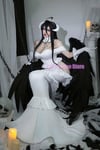 Anime Overlord Albedo Cosplay Puku Halloween Jouluasu Cos Naisten Valkoinen Mekko Overlord Albedo Cosplay