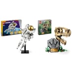 LEGO Creator 3in1 Space Astronaut Toy to Dog Figure to Viper Jet Model Kit, Educational Set & Jurassic World Dinosaur Fossils: T. rex Skull Toy for 9 Plus Year Old Boys, Girls & Kids