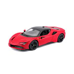 Burago | Ferrari | SF 90 Stradale | Reproduction de Voiture Miniature à échelle 1/18 | Rouge | Jouet pour Enfant à Collectionner idéale dès 3 Ans | B18-16015, Coleurs Assorties