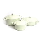 3pc Cookware Set of Mint Non-Stick Cast Aluminium Casserole Dishes, 20cm/2.5L, 28cm/4L and 28cm/5L - Gift Boxed