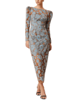 Elliatt Jasmine Floral Dress, Blue/Bronze