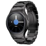 Bracelet en métal acier inoxydable avec un connecteur en acier inoxydable noir pour votre Samsung Gear S2 R720/Gear S2 R730