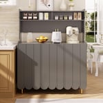 Peiaw Buffet,Meuble de Rangement Gris,Placard,Bibliothèque,Buffet à 3 Portes,Buffet avec Pieds cylindriques dorés,120 x 40 x 151 cm,Convient pour Le