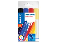 Marker Pilot Pinton Essentials Medium - Med 4 Stk. Ass. Farver