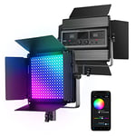 Neewer RGB1200 60W RGB LED Video Light with APP & 2.4G Control, 22000 Lux@0.5m/1% Precise Min Dimming/360° RGB/CRI 97+/TLCI 98+/2500K-8500K/18 Light Scenes for Studio Lighting Photography Videography