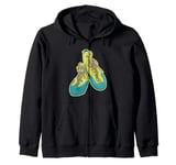 Old rock climbing shoes illustration climbing gear Zip Hoodie