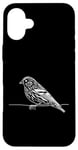 Coque pour iPhone 16 Plus Line Art Oiseau et Ornithologue Pin Siskin