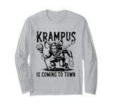 Krampus Is Coming To Town Christmas Monster Men Women Kids Long Sleeve T-Shirt