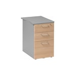 Caisson hauteur de bureau Jazz 3 tiroirs hêtre ambré profondeur 60 cm - Jazz