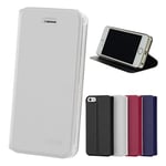 doupi Flip Cover pour iPhone 4 / 4S, Étui à Rabat Magnétique Coque Style Livre Protection Housse avec Support, Blanc