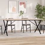 vidaXL Dining Table X-Frame 200x100x75 cm Solid Wood Pine and Steel