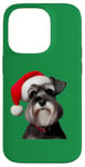 iPhone 14 Pro Miniature Schnauzer With Santa Hat Christmas Xmas Dog Owner Case