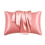 2pcs Soft Silk Pillowcase Satin Pillow Cases Cushion Covers Bed Bedding Decor