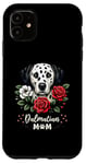 Coque pour iPhone 11 Roses Flowers Dalmatian Mom Dalmatians Dal Dally Dog