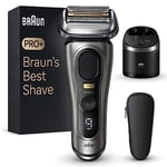 Braun Series 9 PRO+ 9565cc, Rasoir Électrique Pour Homme, 5 Éléments De Rasage, Tondeuse De Précision Intégrée, Station SmartCare, Étanche, 60 Min D'autonomie, Fabriqué En Allemagne, Graphite