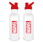 Marvel Bouteille d'eau en métal (design logo) 700 ml – Cadeau Marvel pour hommes, femmes et enfants – Bouteille d'eau en métal pour garçons – Produit officiel