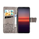 Yhteensopiva Sony Xperia 5 Ii -lompakkokotelon Butterfly-kohokuvioidun Pu-nahkaisen kickstand-korttipaikan kanssa Flip Folio Cover