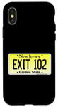 Coque pour iPhone X/XS Sortie 102 de plaque d'immatriculation New Jersey NJ GSP Parkway