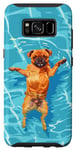 Coque pour Galaxy S8 Griffon de Bruxelles amusant dans l'eau de la piscine pour nager chien mignon maman papa