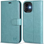 OCASE iPhone 12 Case, iPhone 12 Pro Case PU Leather iPhone 12/12 Pro 5G Wallet Flip Phone Cover with[TPU Inner Shell][RFID Blocking][Card Holder] Compatible For 6.1" iPhone 12/12 Pro-Mint Green
