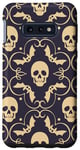 Galaxy S10e Cool Vintage Skull Bats Halloween Pattern Case