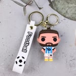 3D Messi Nyckelring Dekoration Ornament Action Figur Samling Modellleksak för barn Födelsedag fotboll Julklapp Blue