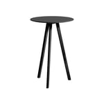 HAY - CPH20 2.0 High Table Black Lacquered Solid Oak Frame Ø70 X H105 Black Linoleum Top Black Lacquered Edge - Ruokapöytä - Ronan & Erwan Bouroullec - Musta - Puu