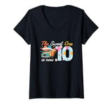 Womens The Sweet One Is Now 10 Year Old 10th Birthday Ice Cream V-Neck T-Shirt