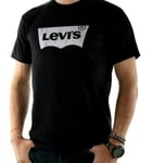 New Mens Levis Crew Neck Short Sleeve Logo Black T-Shirt Size S