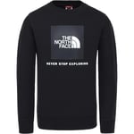 The North Face Childrens Unisex Youth Box Crew Sweatshirt in Black Fleece - Size X-Small