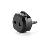 2-Pin To 3-Pin UK Shaver Adapter Plug Socket Converter EU European Euro-Black