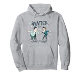 Winter With Laurel & Hardy Christmas Comedy Duo Pullover Hoodie