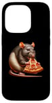 Coque pour iPhone 14 Pro Drôle de rat mangeant des pizzas peperoni